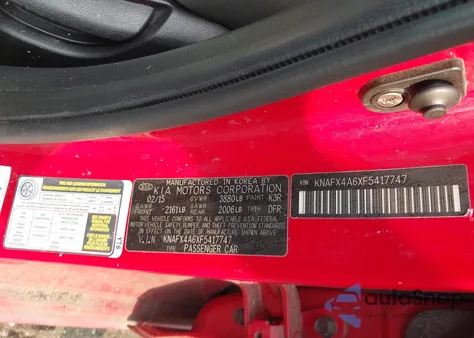 2015 Kia Forte Lx из США, поврежденный, VIN KNAFX4A6XF5417747